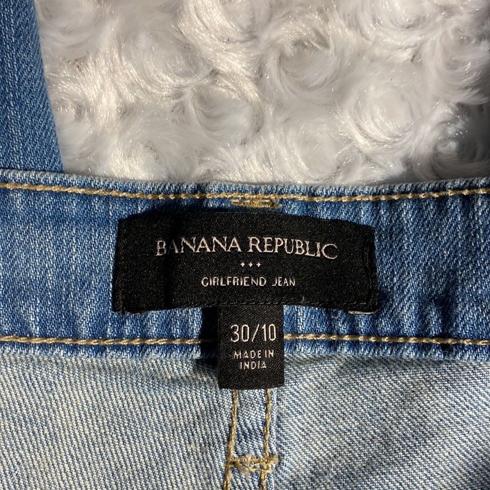 Banana Republic size 30 / 10 girlfriend patch jeans indigo wash - Picture 5 of 7